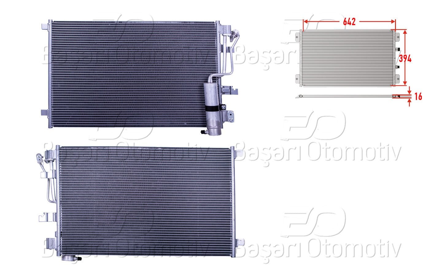 Nissan Qashqai 2007 Sonrası Klima Radyatörü 642x394x16