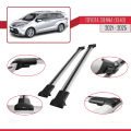 Toyota Sienna 4 (XL40) 2021 ve Sonrası ile Uyumlu FLY Model Ara Atkı Tavan Barı Gri 2 Adet