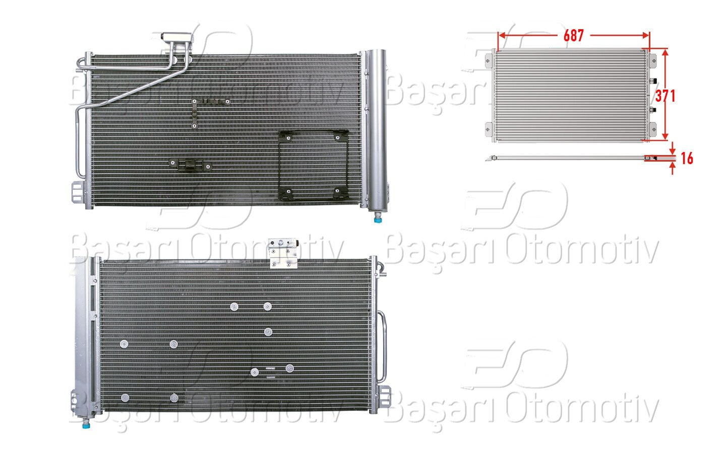 Mercedes-Benz 203 2000-2009 Klima Radyatörü 687x371x16