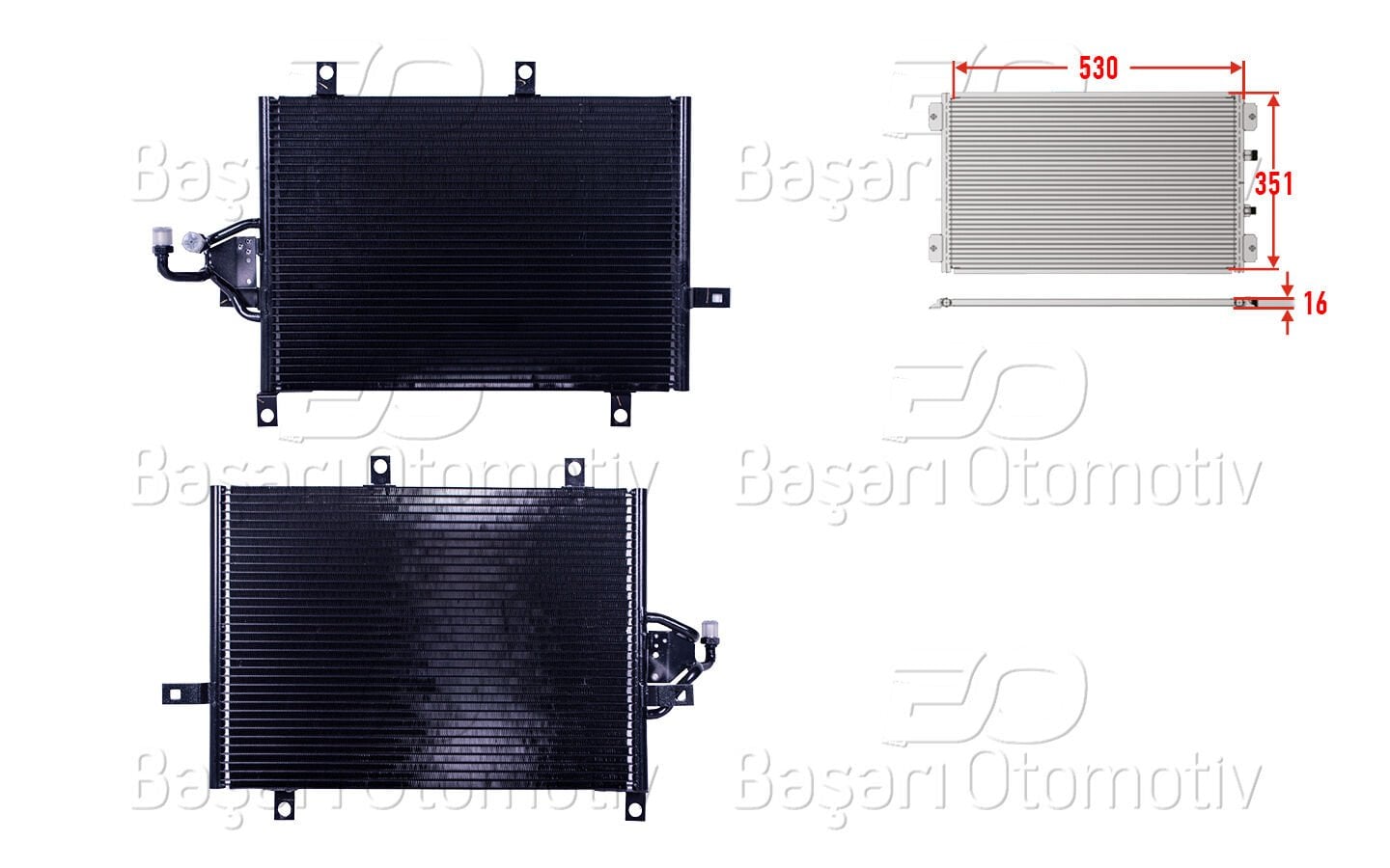 Fiat Tipo 2015 Sonrası Klima Radyatörü 530x351x16