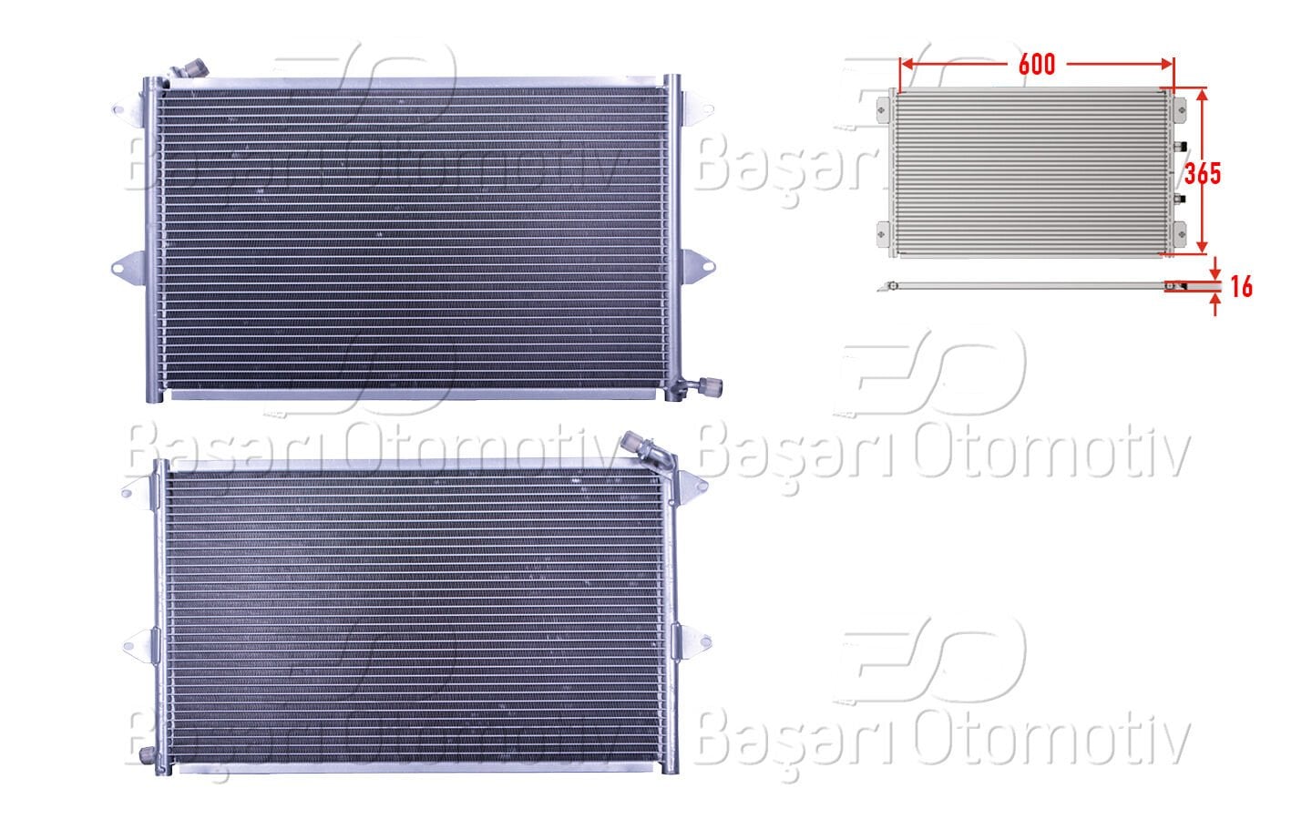 Volkswagen Polo 1993 Sonrası Klima Radyatörü 600x365x16