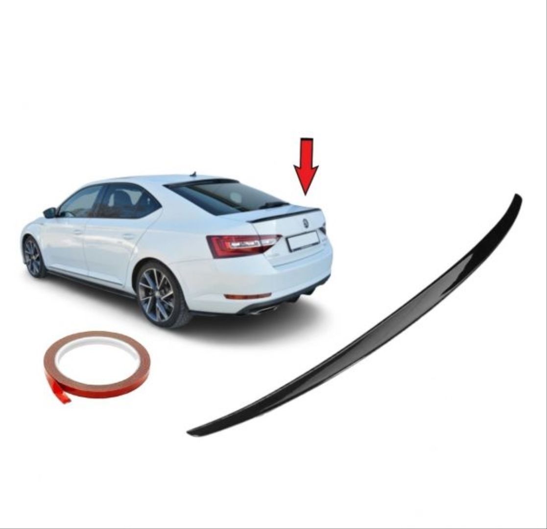 Skoda Super B 2020+ Uyumlu Spoiler / Piano Black - Parlak Siyah