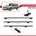 Fiat Stilo Multi Wagon 2003-2007 Arası ile Uyumlu BASIC Model Ara Atkı Tavan Barı Siyah 3 Adet