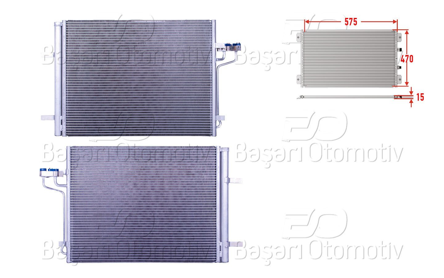 Ford Focus C-Max 1.6 Turbo 2011 Sonrası Klima Radyatörü 575X470X15