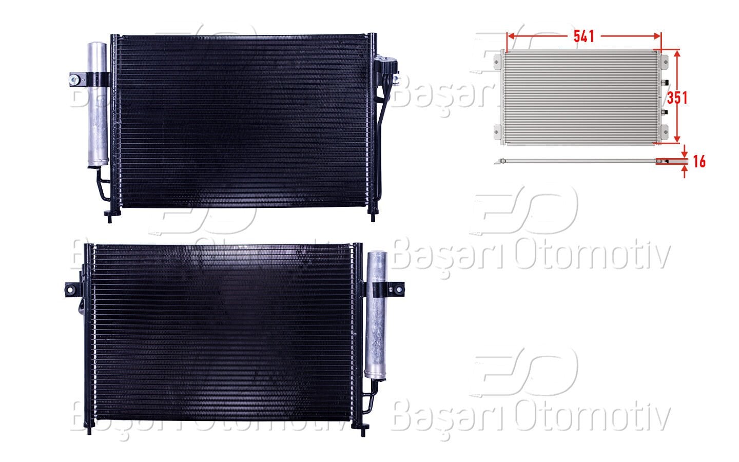 Hyundai Getz 2002-2010 Klima Radyatörü 541x351x16 (1.1, 1.3, 1.4, 1.6 Motor Seçenekleri)