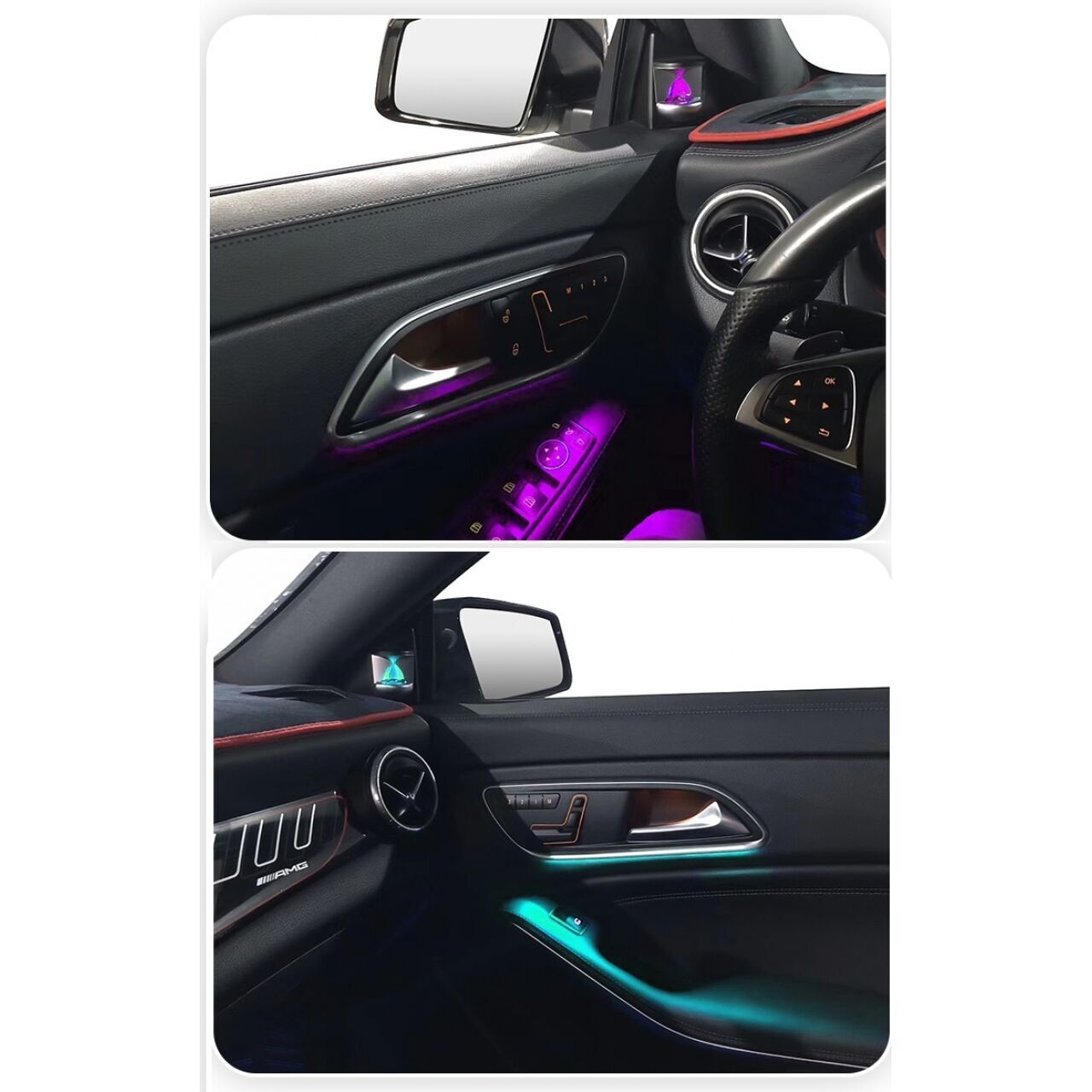 Mercedes B W246 (2012-2016) / A W176 (2014-2018) / CLA W117 (2014-2018) GLA W156 (2014+) Uyumlu  12 Renk İç Ambiyans Aydınlatma