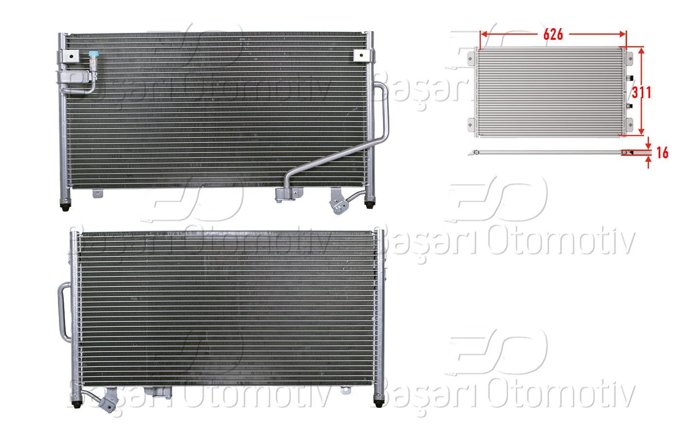 Mazda 323 F 1994-1998 Klima Radyatörü 626x311x16 (1.5, 1.8 Motor)