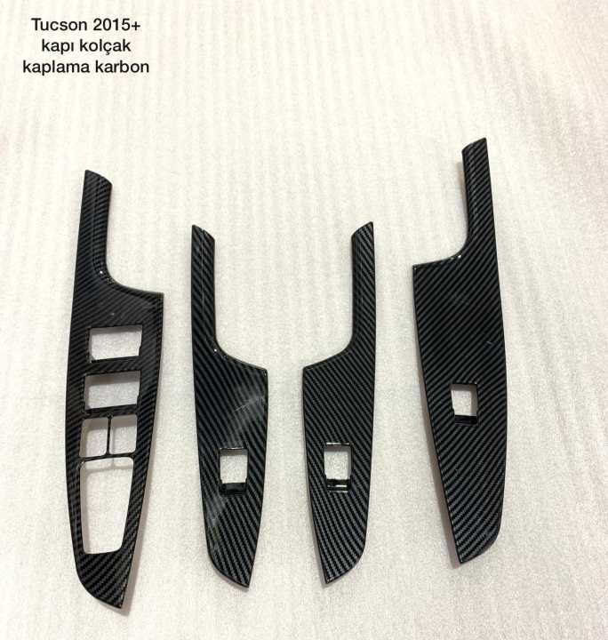 Hyundai Tucson 2015-2018 Kapı Kolçak Kaplama Karbon (Koltuk Isıtıcı Model)