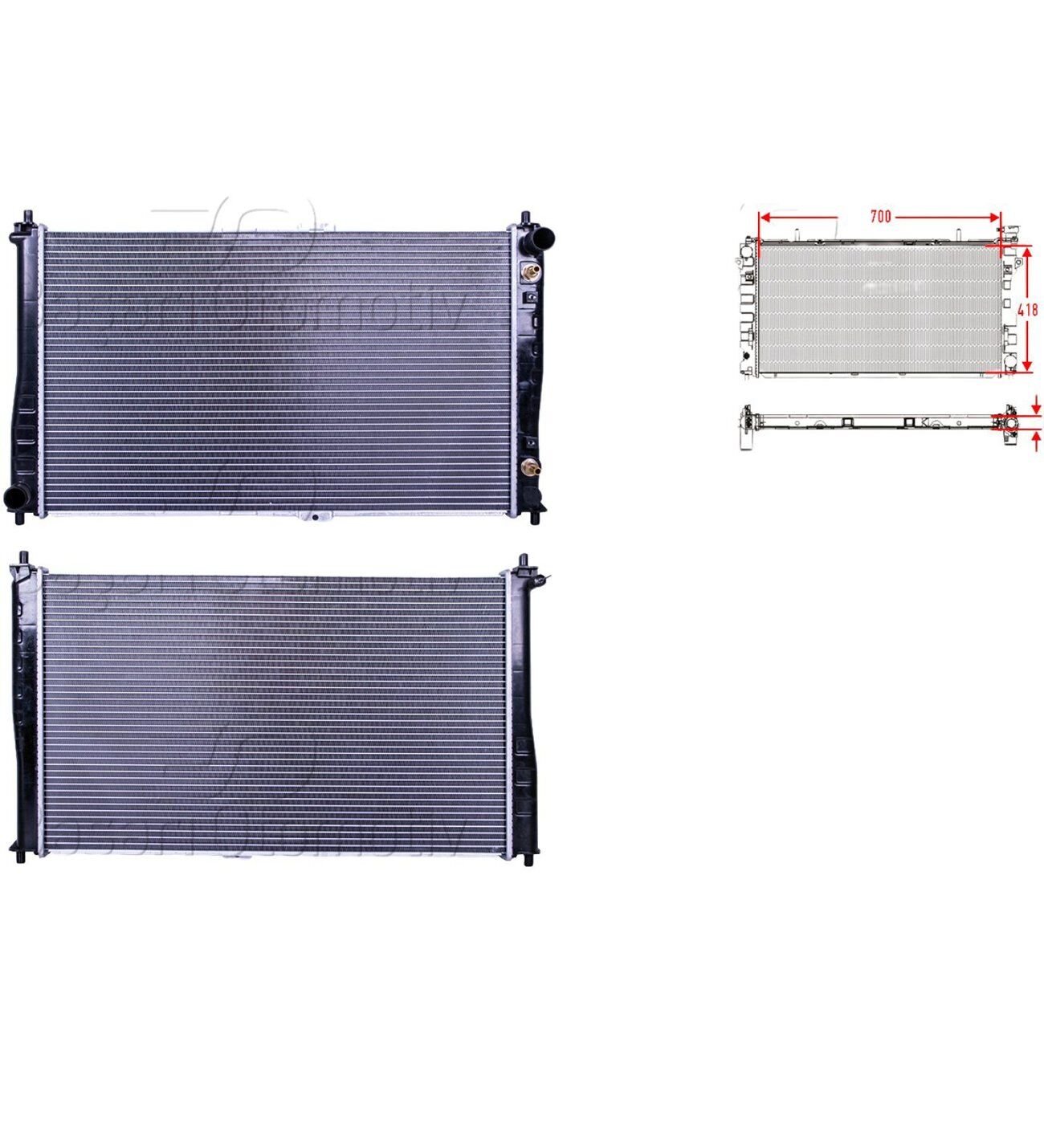 Kia Carnival 2.9 CRDI 2002 2006 Su Radyatörü Brazing AT 700X418X26