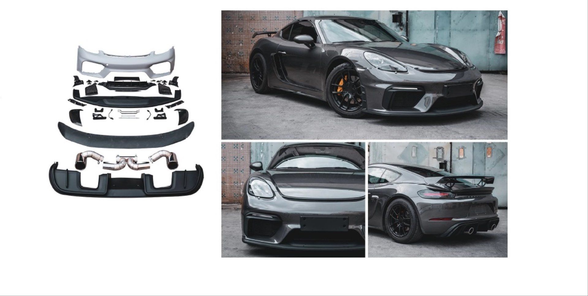 Porsche 718 / 2016+ Uyumlu GT4 Body Kit