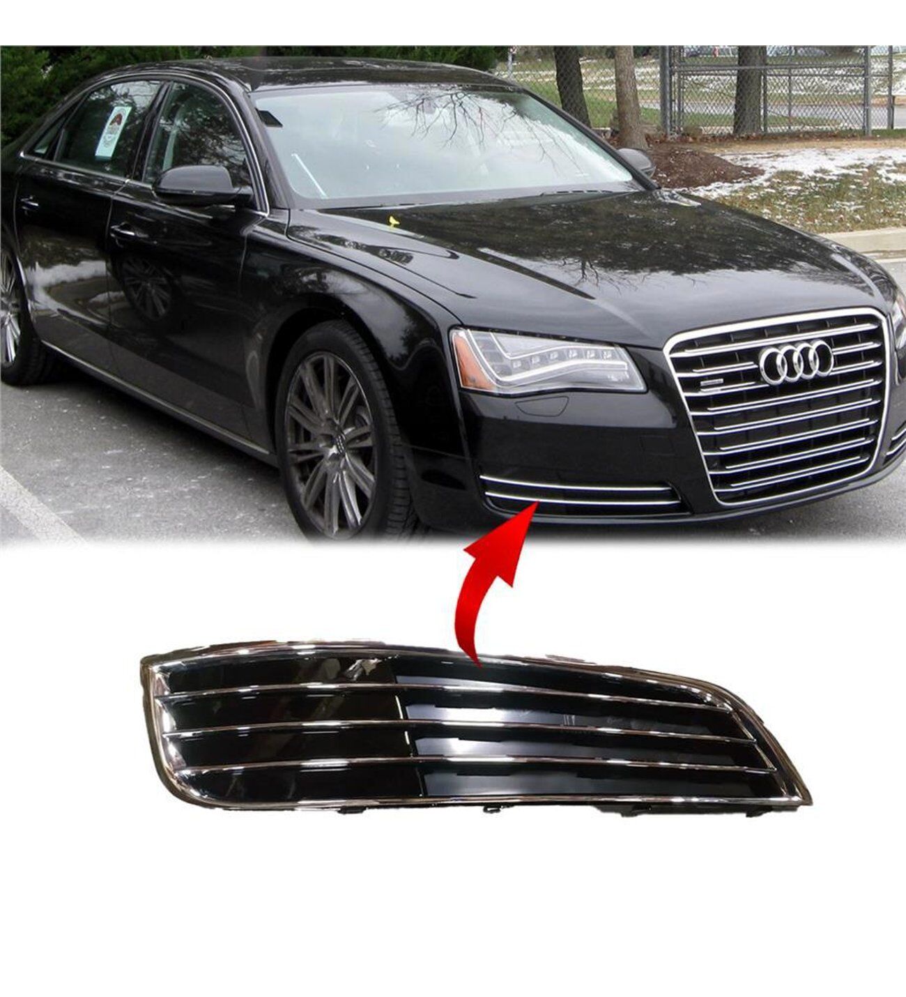 Audi A8 2010 Sonrası Sağ Sis Far Desteksiz Tampon Izgarası