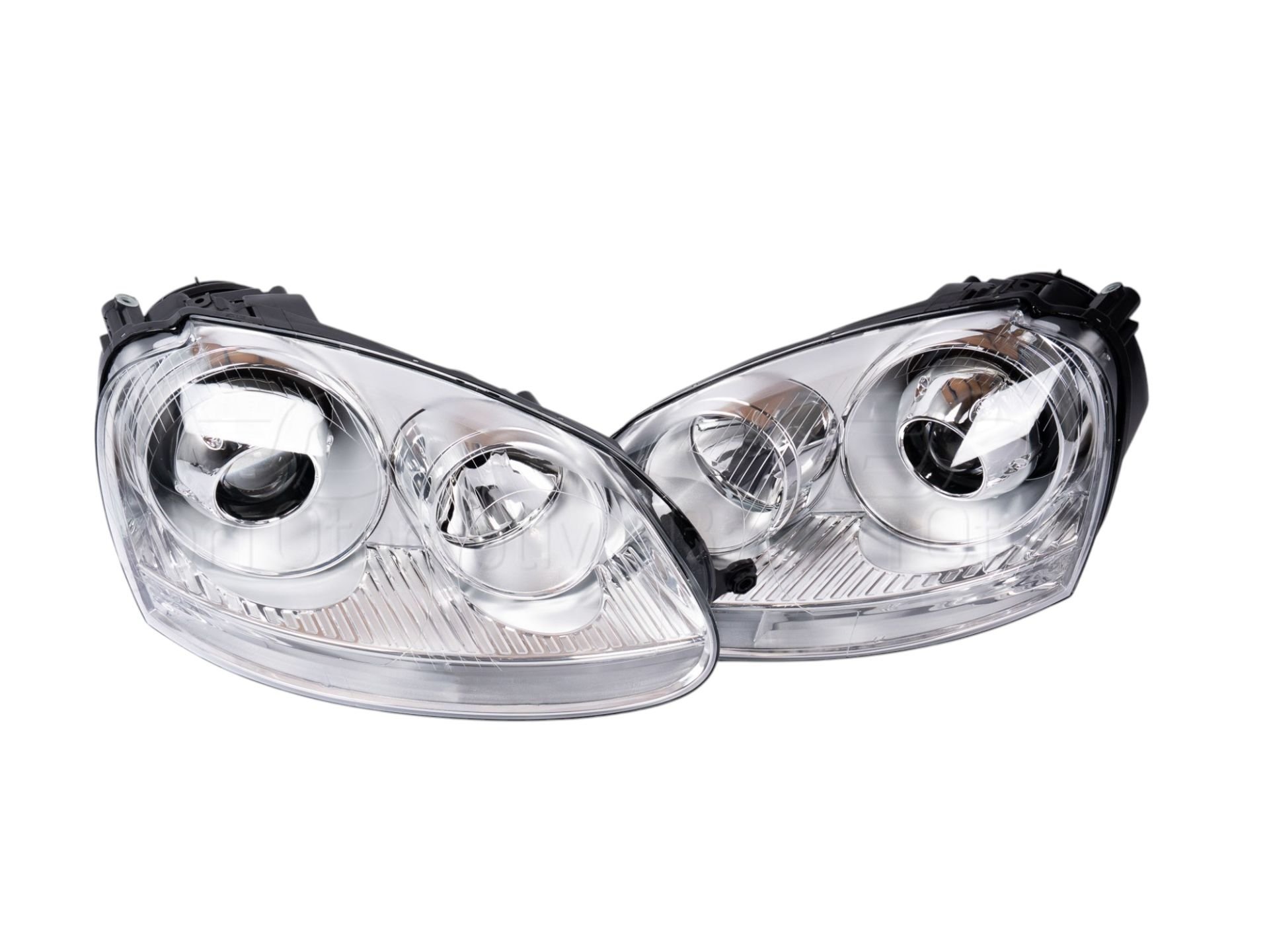 VW Golf 5 R32, Golf 5 GTI, Jetta 2003-2009 Sol-Sağ Mercekli Krom Far Seti Tak/Çalıştır