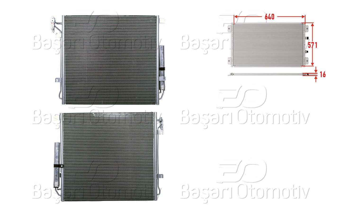 Land Rover Discovery 2004-2009 Klima Radyatörü 640x571x16