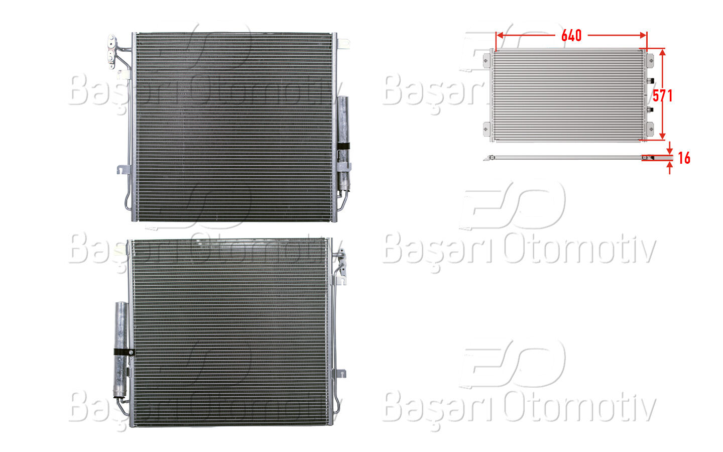 Land Rover Discovery 2004-2009 Klima Radyatörü 640x571x16