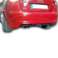 Audi A3 2009 - 2012 Uyumlu Yedek Parça Arka Tampon Ek Boyasız Fiber