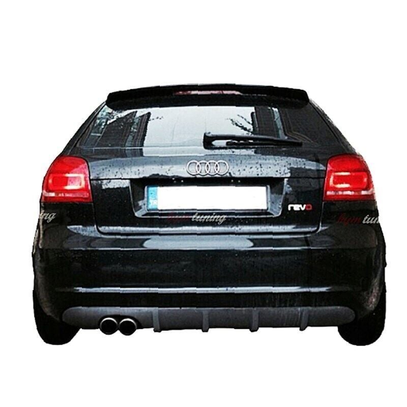 Audi A3 2009 - 2011 Uyumlu Yedek Parça Sol Çift Çıkışlı Difüzör Boyasız Fiber