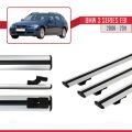 BMW 3 Series E91 Touring 2006-2011 Arası ile Uyumlu BASIC Model Ara Atkı Tavan Barı Gri 3 Adet