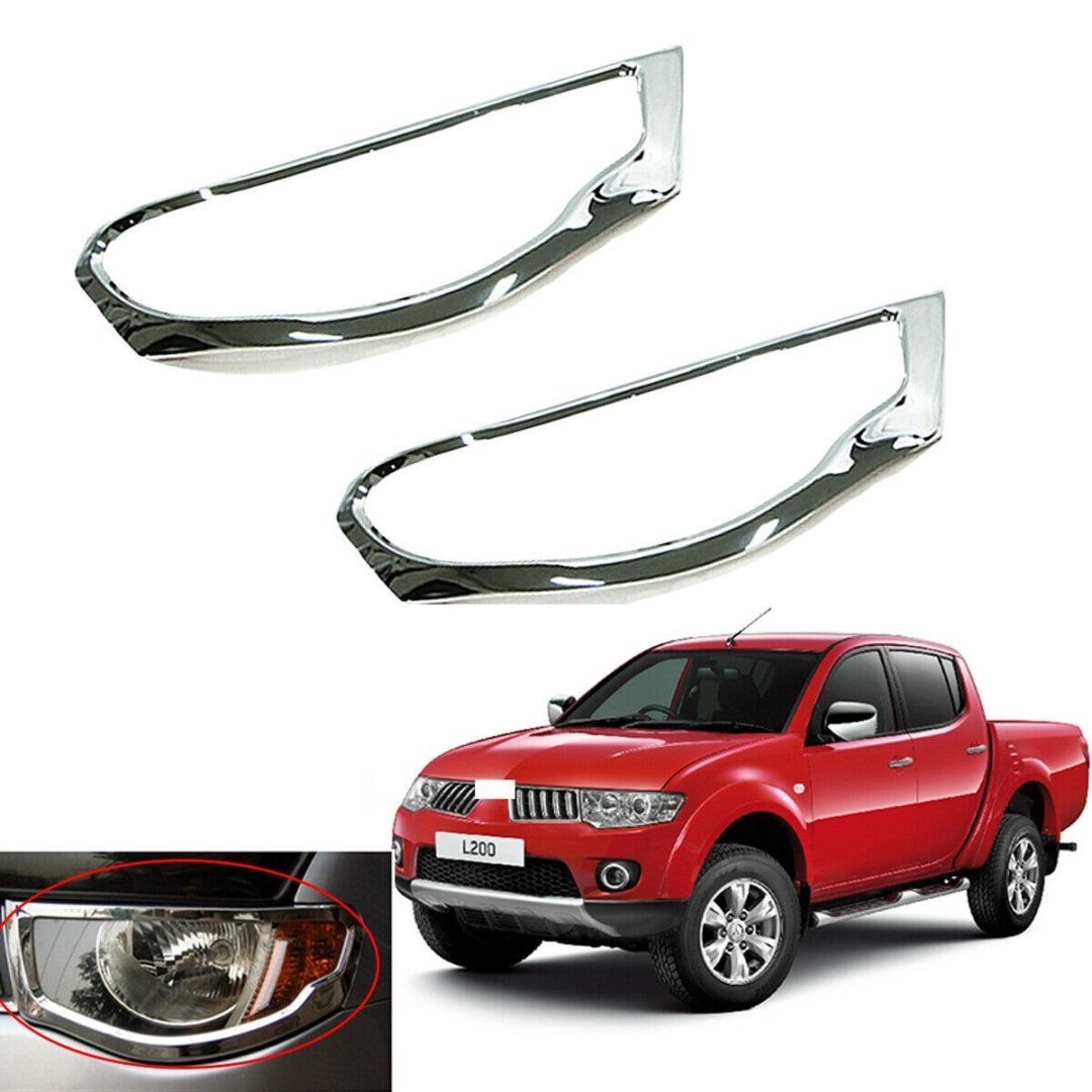 Mitsubishi L200 (2008-2011) Arası Uyumlu Far Çerçeve Kaplama / Krom