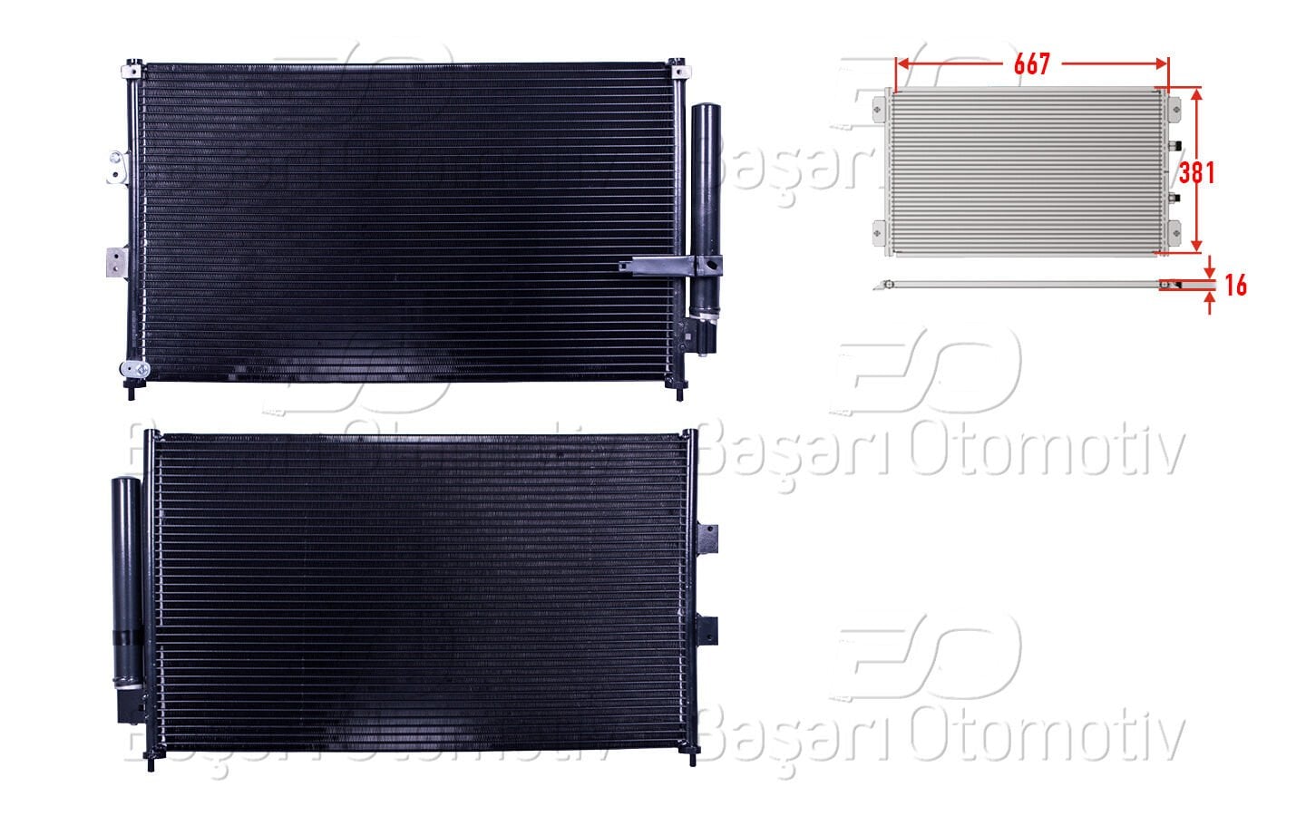 Honda Civic 2006-2012 Klima Radyatörü 667x381x16 (1.3, 1.6, 1.8 Motor Seçenekleri)