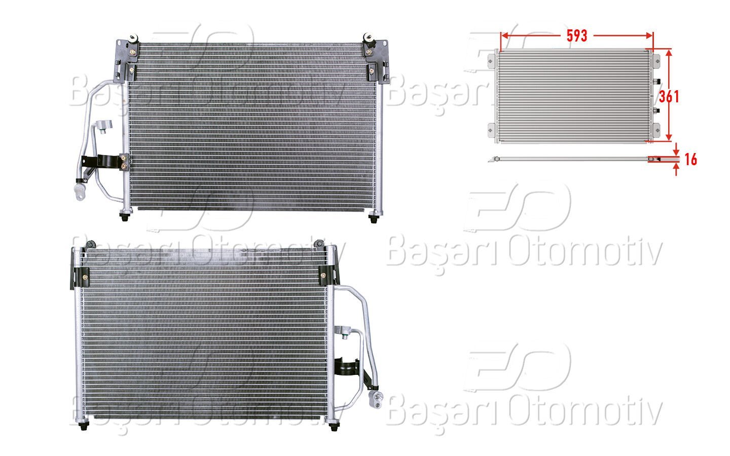 Daewoo Lanos 1997 Sonrası Klima Radyatörü 593X361X16
