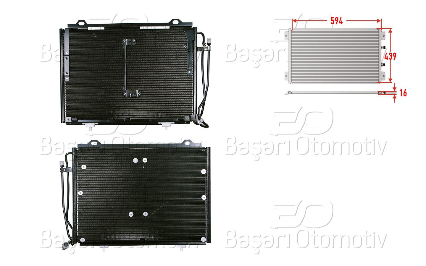 Mercedes-Benz W202 C200D C220D 1996 2000 Klima Radyatörü 594X439X16