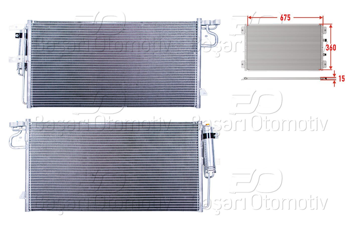 Ford Focus C-Max Kuga 1.5 Ecoboost 2.0 TDI 2011 Sonrası Klima Radyatörü 675X360X15