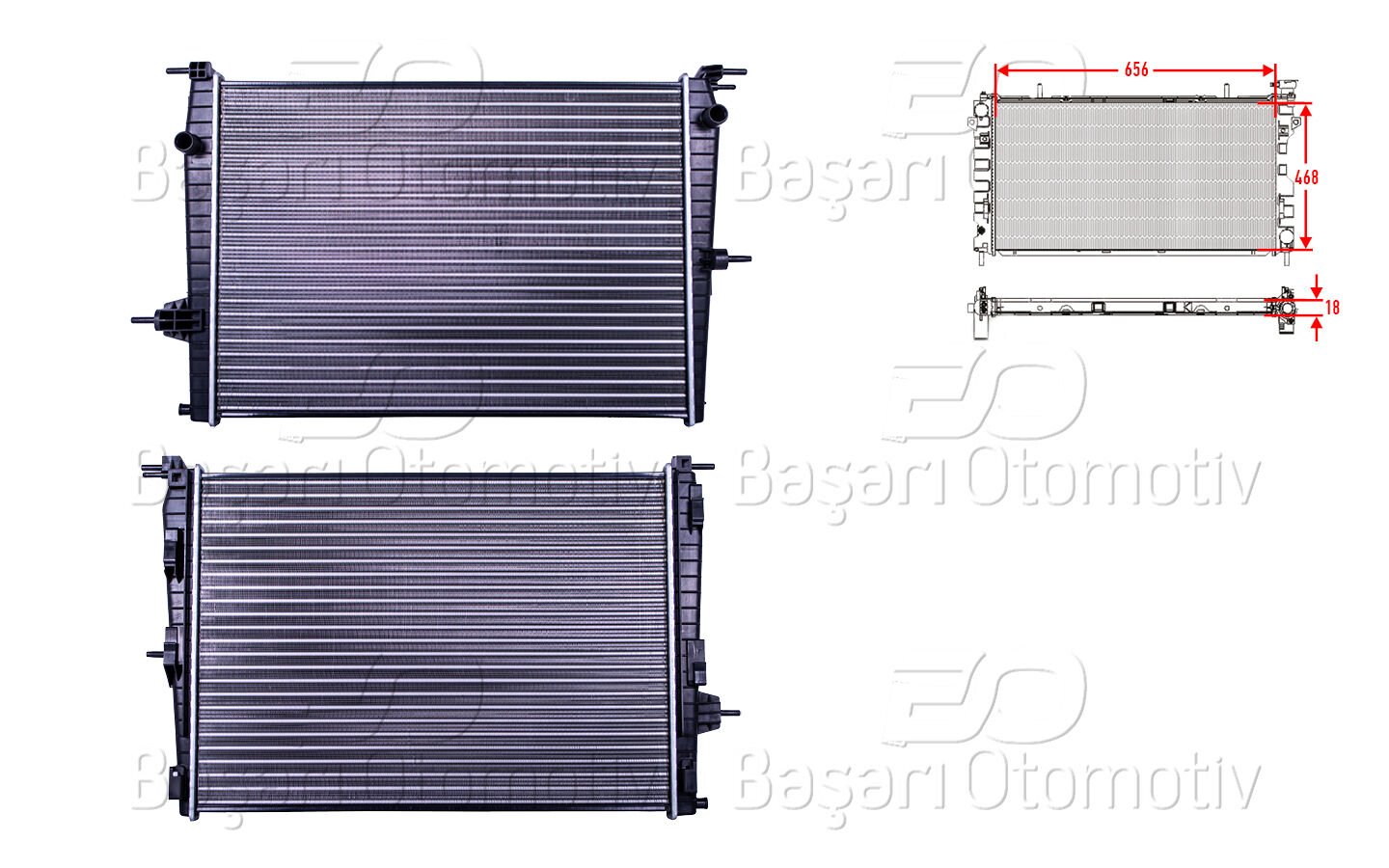 Renault Fluence Megane 3 2008 ve Sonrası Su Radyatörü Manuel Otomatik Uyumlu