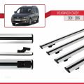 Volkswagen Caddy 3 (2K) 2011-2015 Arası ile Uyumlu BASIC Model Ara Atkı Tavan Barı Gri 4 Adet