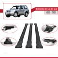 Mitsubishi Pajero (V60) 3 Kapı 1999-2006 Arası ile Uyumlu FLY Model Ara Atkı Tavan Barı Siyah 3 Adet