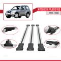 Mitsubishi Pajero (V60) 3 Kapı 1999-2006 Arası ile Uyumlu FLY Model Ara Atkı Tavan Barı Gri 3 Adet