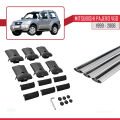 Mitsubishi Pajero (V60) 3 Kapı 1999-2006 Arası ile Uyumlu FLY Model Ara Atkı Tavan Barı Gri 3 Adet