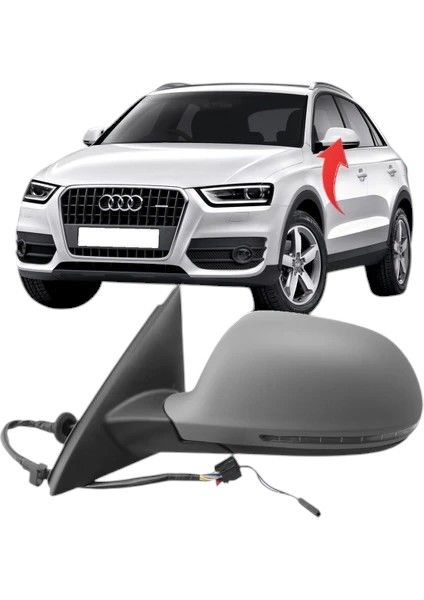 Audi Q3 2012-2014 Arası Uyumlu Sağ Elektrikli Isıtmalı Sinyalli Park Asistli Dış Ayna Komple
