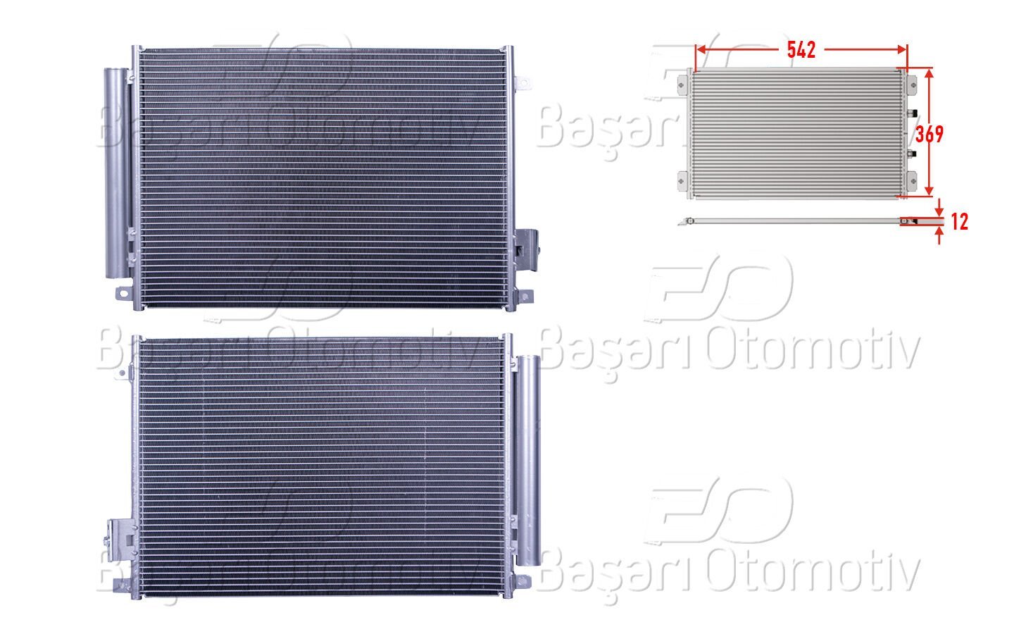 Fiat 500 1.2 1.4 1.3 JTD 2007 Sonrası Panda 2012 Sonrası Lancia 2011 Sonrası Klima Radyatörü 542X369X12
