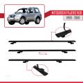 Mitsubishi Pajero (V60) 3 Kapı 1999-2006 Arası ile Uyumlu BASIC Model Ara Atkı Tavan Barı Siyah 2 Adet