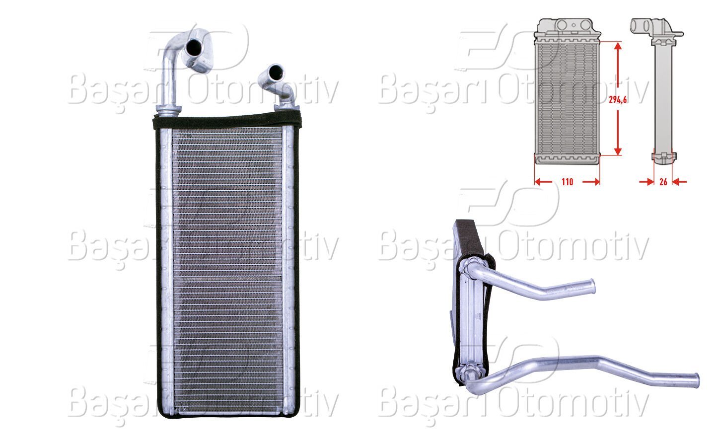 Honda CR-V Kalorifer Radyatörü Brazing 110X295 Mm 2.0 16V 02-07