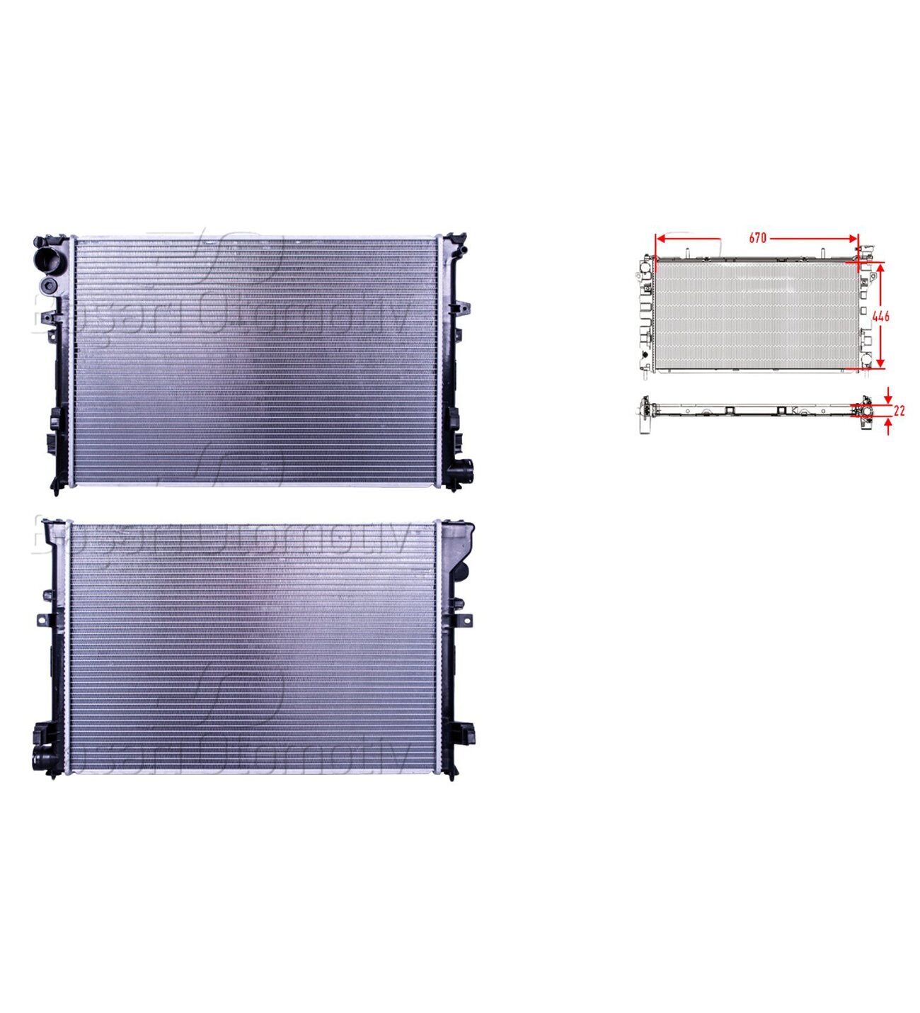 Fiat Scudo Su Radyatörü Brazing MT 670X446X22 Mm 95 Sonrası