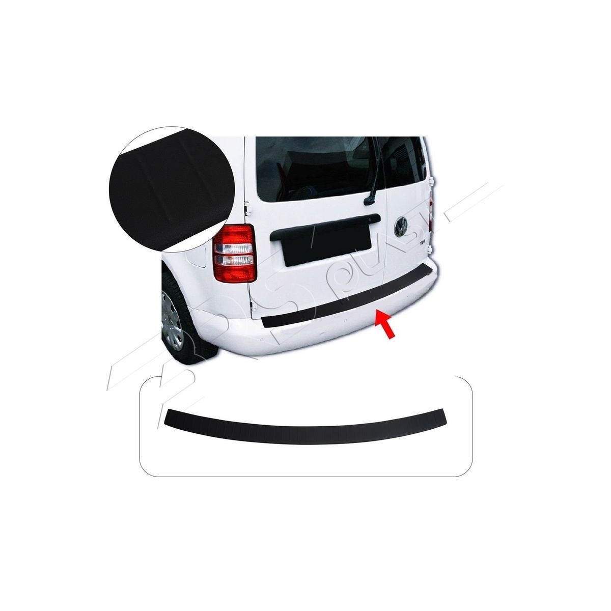 Volkswagen Caddy Maxi 2015-2020 TUV Belgeli Siyah Arka Tampon