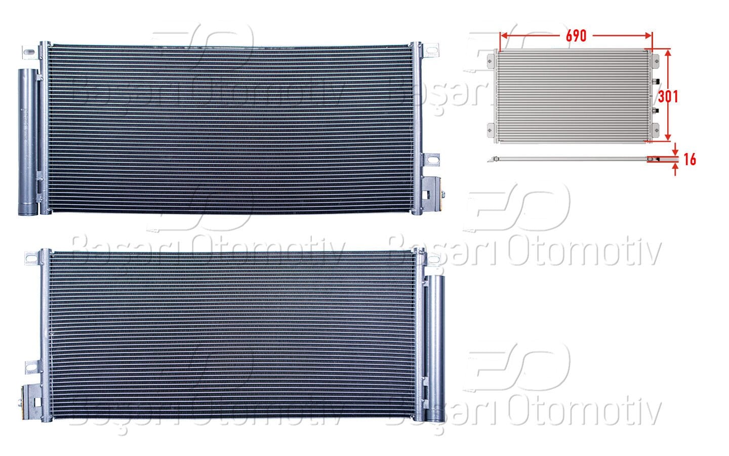 Opel Mokka 2012-2019 Klima Radyatörü 690x301x16
