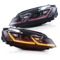 Volkswagen Golf 6 2008-2013 Uyumlu  7.5 Style Kırmızı Şeritli Led Far Seti LAM-T102