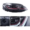 Volkswagen Golf 6 2008-2013 Uyumlu  7.5 Style Kırmızı Şeritli Led Far Seti LAM-T102
