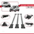 Ford Transit/Tourneo Courier Pre-Facelift 2014-2017 Arası ile Uyumlu FLY Model Ara Atkı Tavan Barı Gri 3 Adet