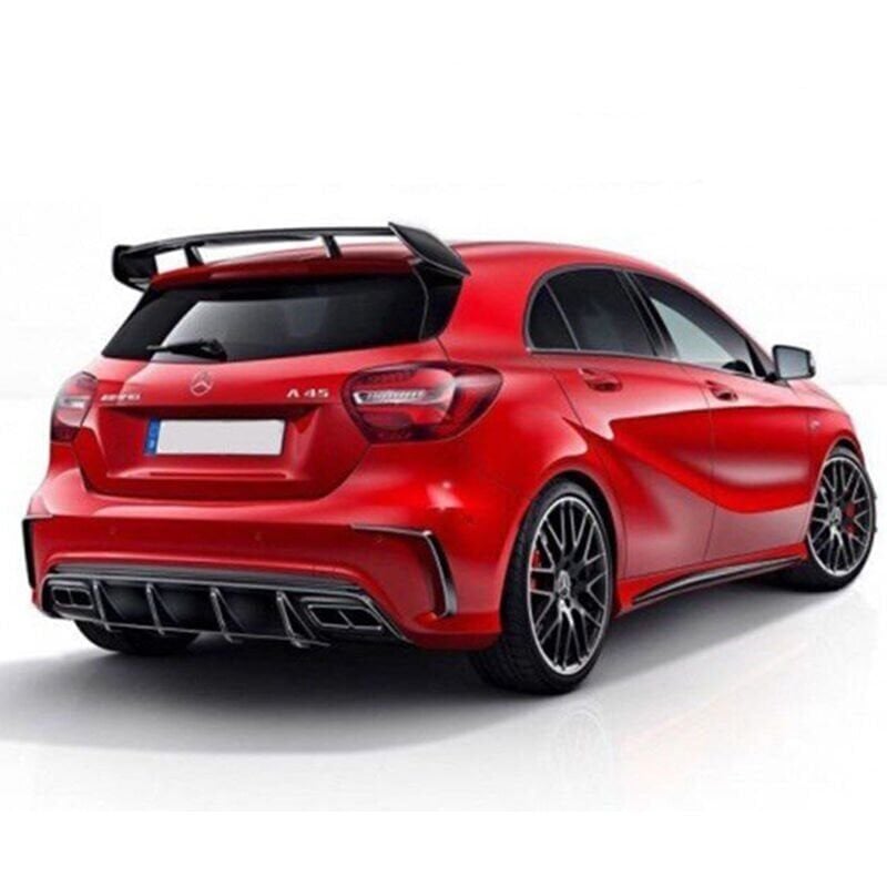Mercedes A180 A45 Uyumlu Yedek Parça 4 Parça Spoiler Boyalı Fiber