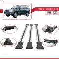 Toyota Land Cruiser 1998-2007 Arası ile Uyumlu FLY Model Ara Atkı Tavan Barı Gri 3 Adet