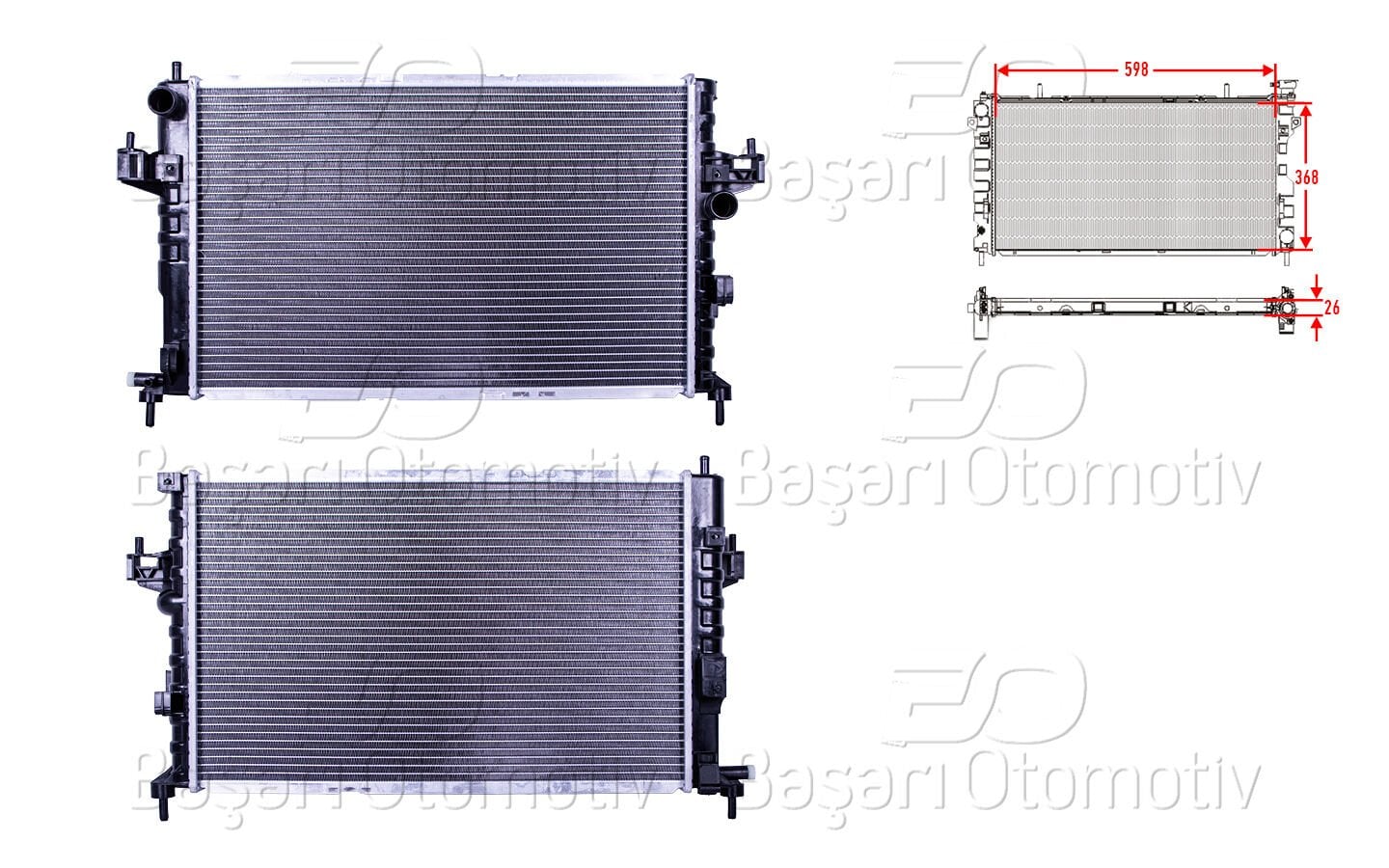 Opel Corsa C 2001 Sonrası Radyatör (598x368x26)