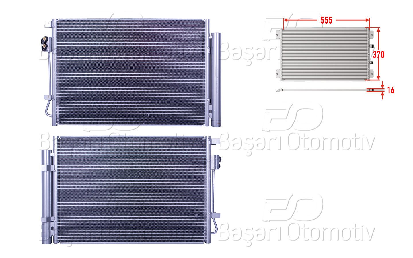 Hyundai Accent Blue 2011-2020 Klima Radyatörü 555x370x16