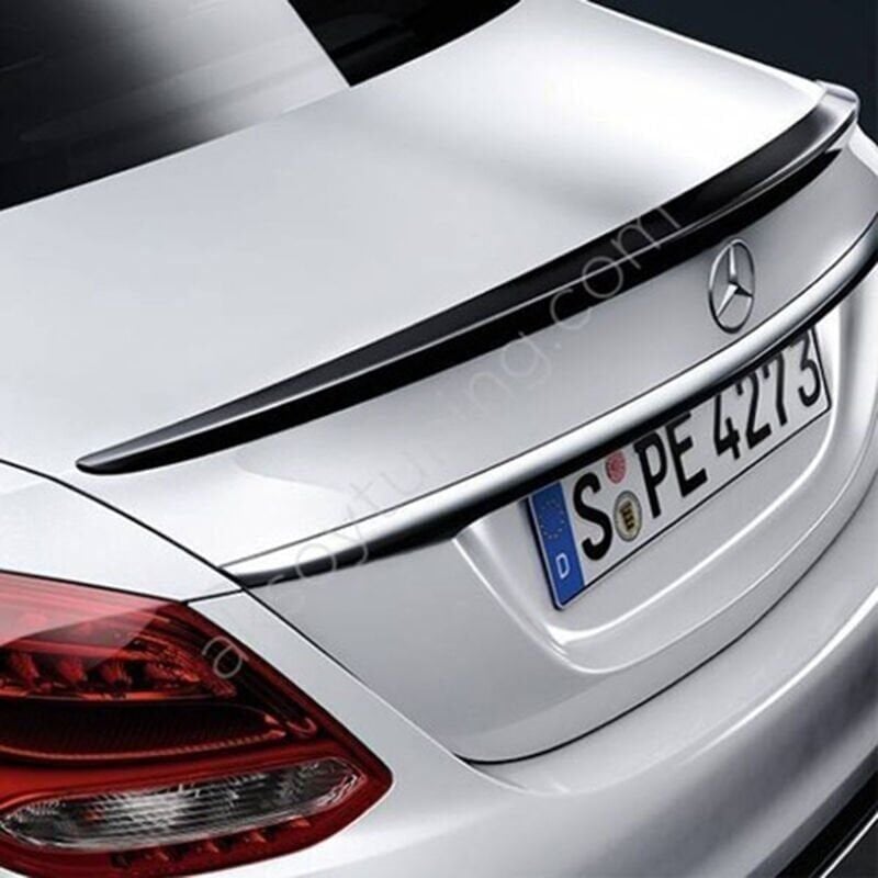 Mercedes W205 Uyumlu Yedek Parça Düz Model Spoiler Boyalı Fiber