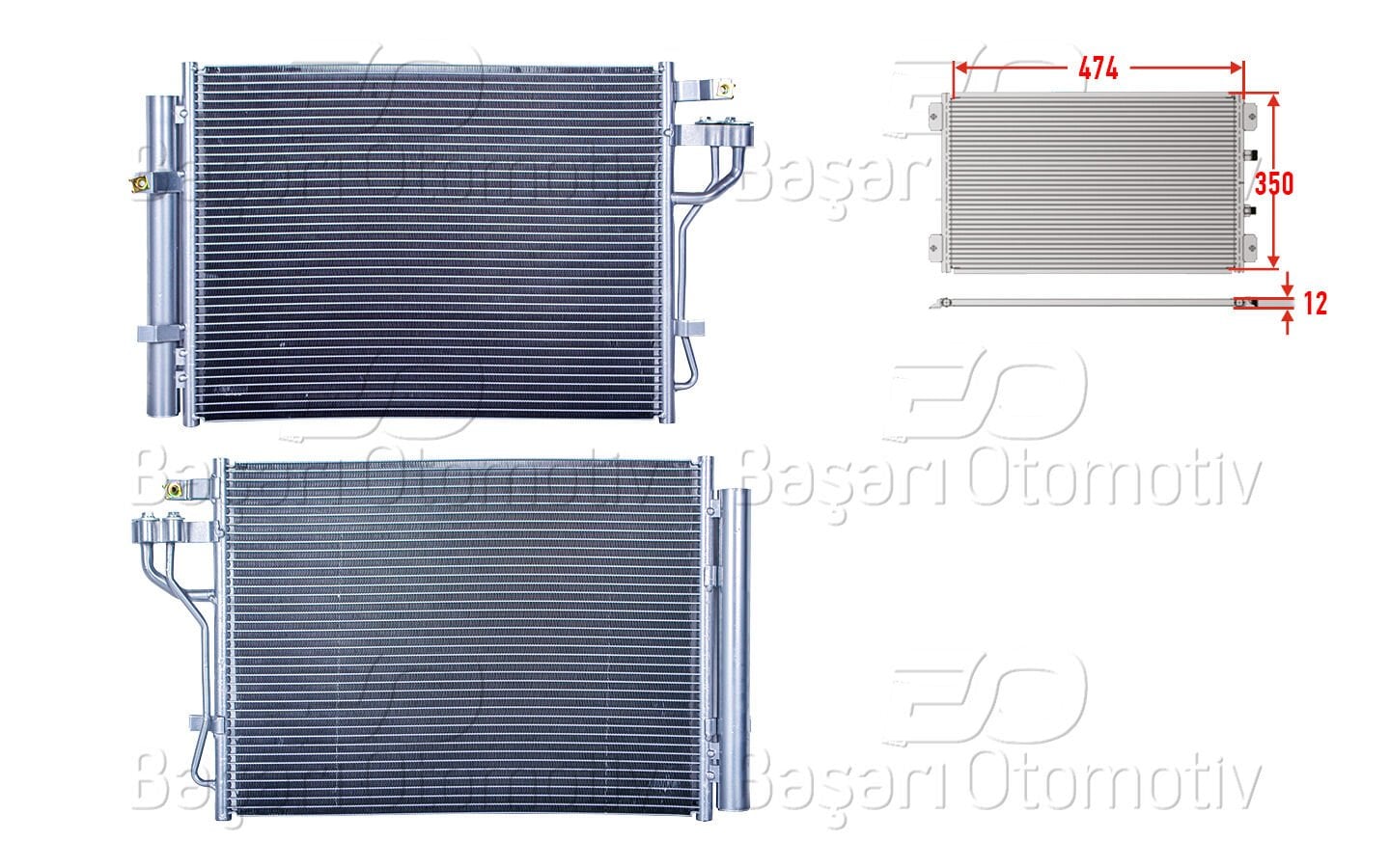 Kia Picanto 2011 Sonrası Klima Radyatörü 474x350x12