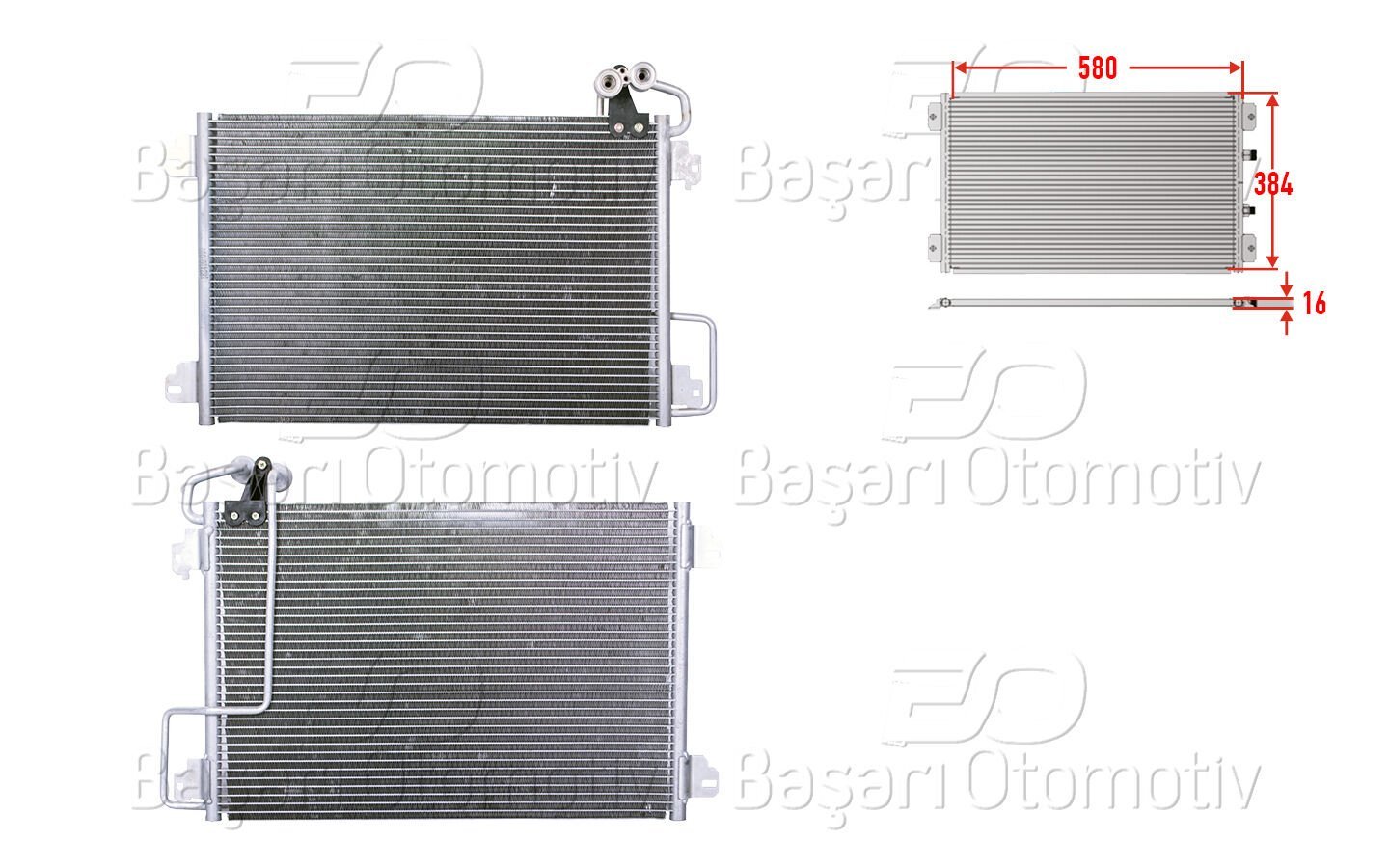 Renault Megane 1 1995 ve Sonrası 1.6i 1.9 DTi Motor Uyumlu Klima Radyatörü