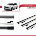 Dacia Logan 2 MCV (K52) 2013-2020 Arası ile Uyumlu BASIC Model Ara Atkı Tavan Barı Gri 3 Adet