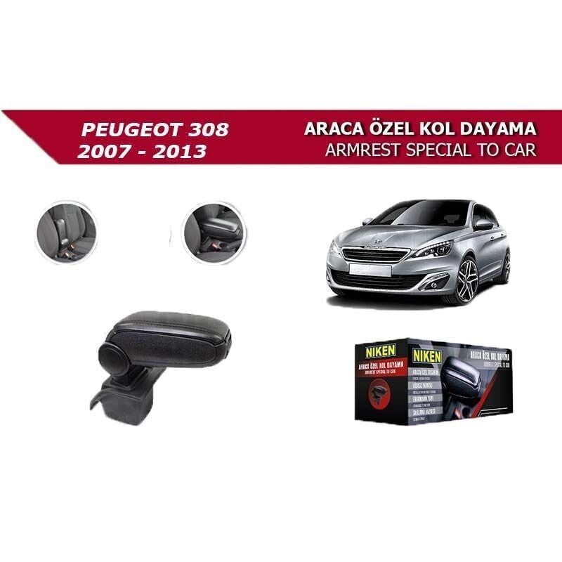 Niken Peugeot 308 2007-2013 Uyumlu Yedek Parça Araca Özel Kol Dayama Siyah